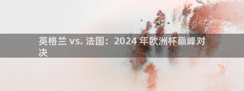 欧洲杯投注入口官网：英格兰 vs. 法国：2024 年欧洲杯巅峰对
决